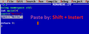 how to copy paste in turbo c++ ? - Mr.CodeHunter