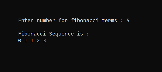  Displaying Fibonacci Series in C++